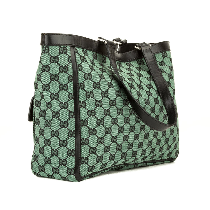 G*G Green/Black GG Monogram Abbey Tote (3989013)