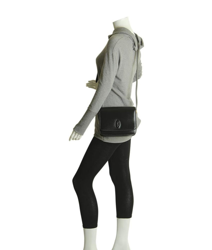 Yves Saint Laurent 568568 Medium Besace Black Leather Crossbody Bag