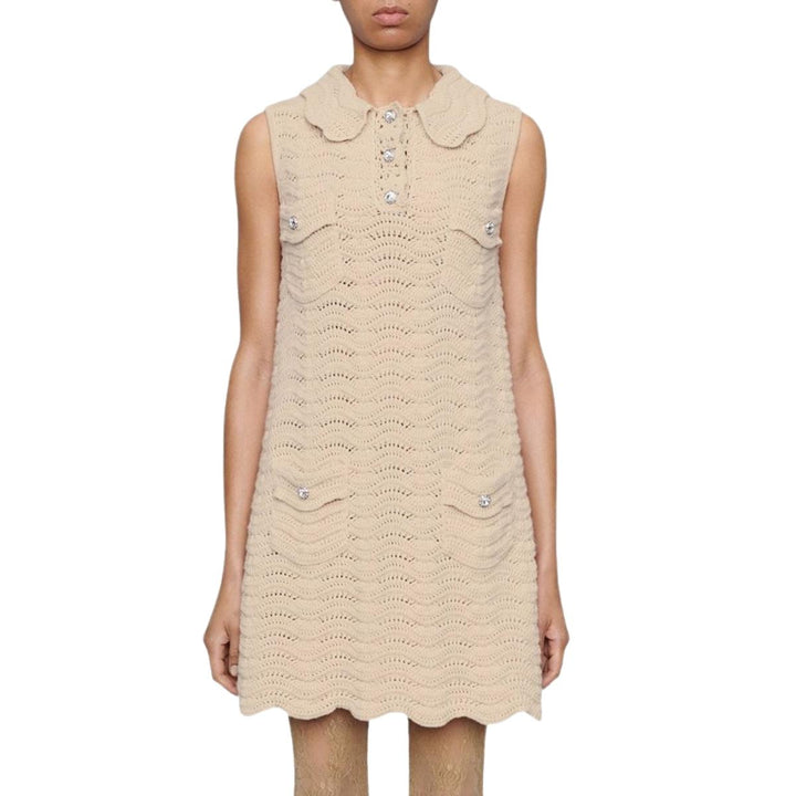Crochet-knit Cotton Dress