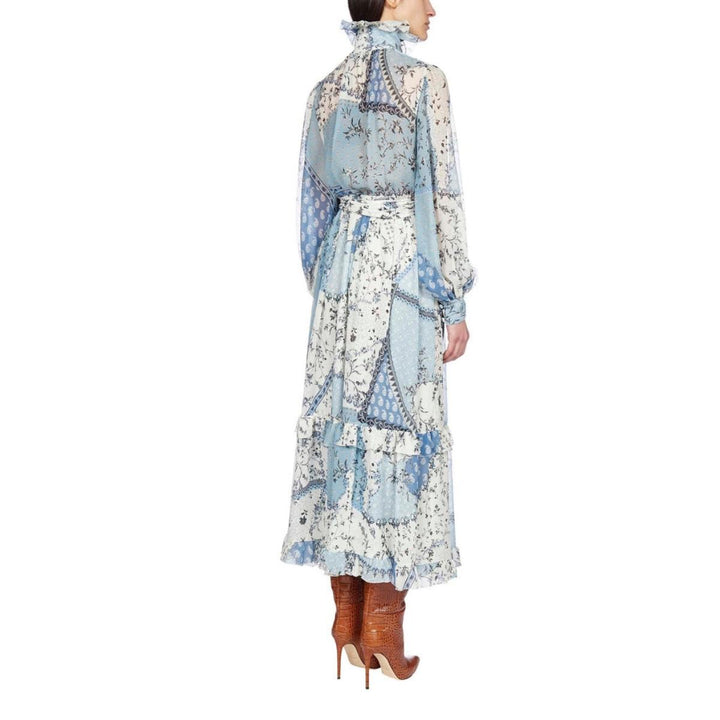 Chio Ruffled Floral-Print Silk-Chiffon Dress
