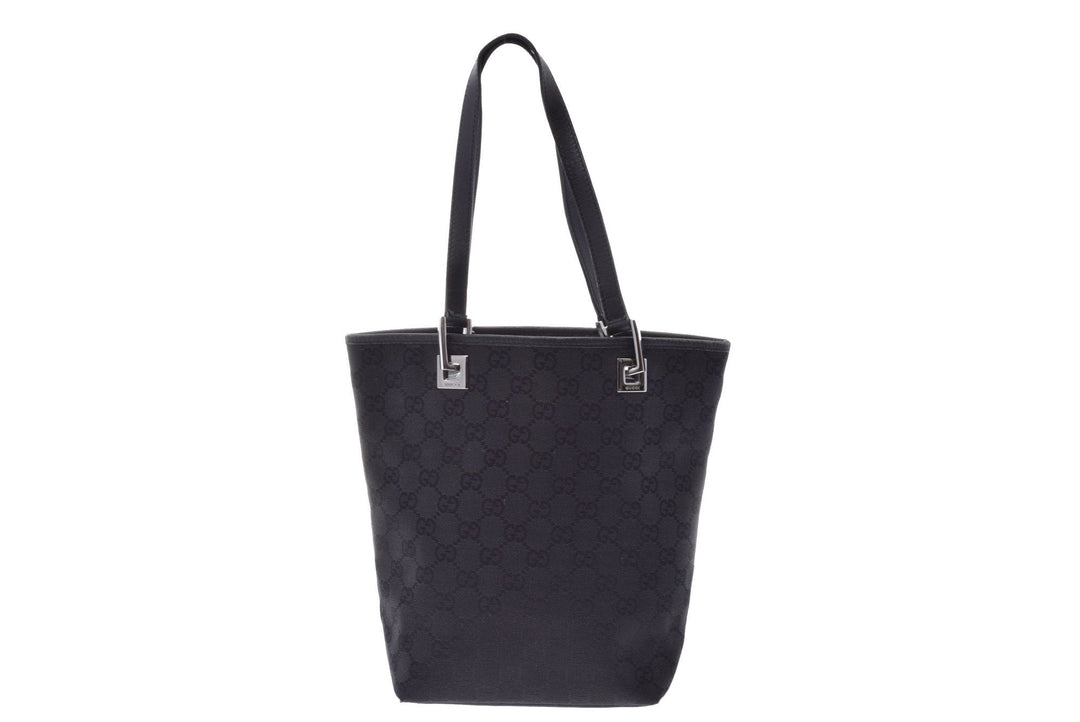 G*G Black Canvas GG Monogram Tote Bag (SHA23351)