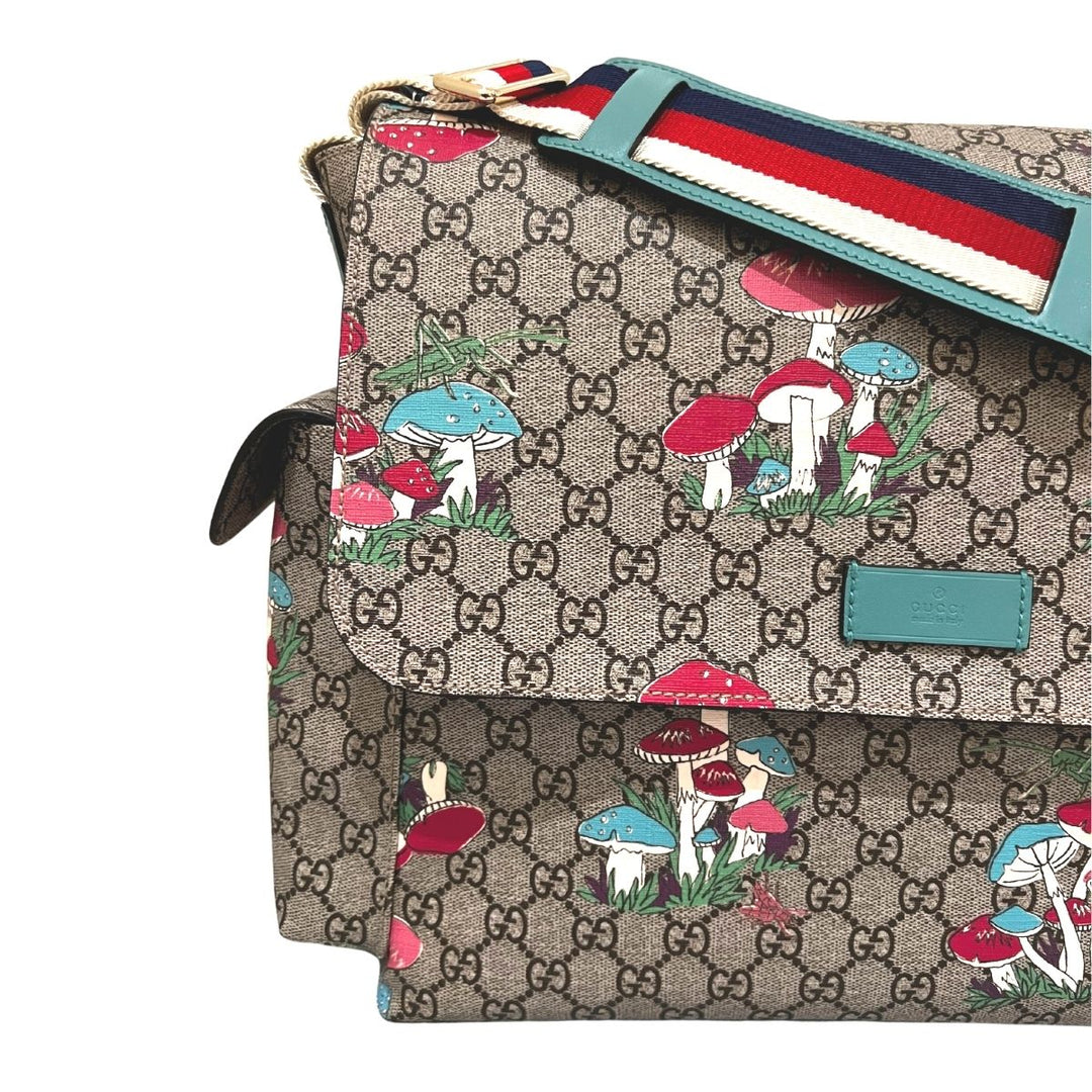 Supreme Mushroom-print Canvas Baby Diaper Changing Bag