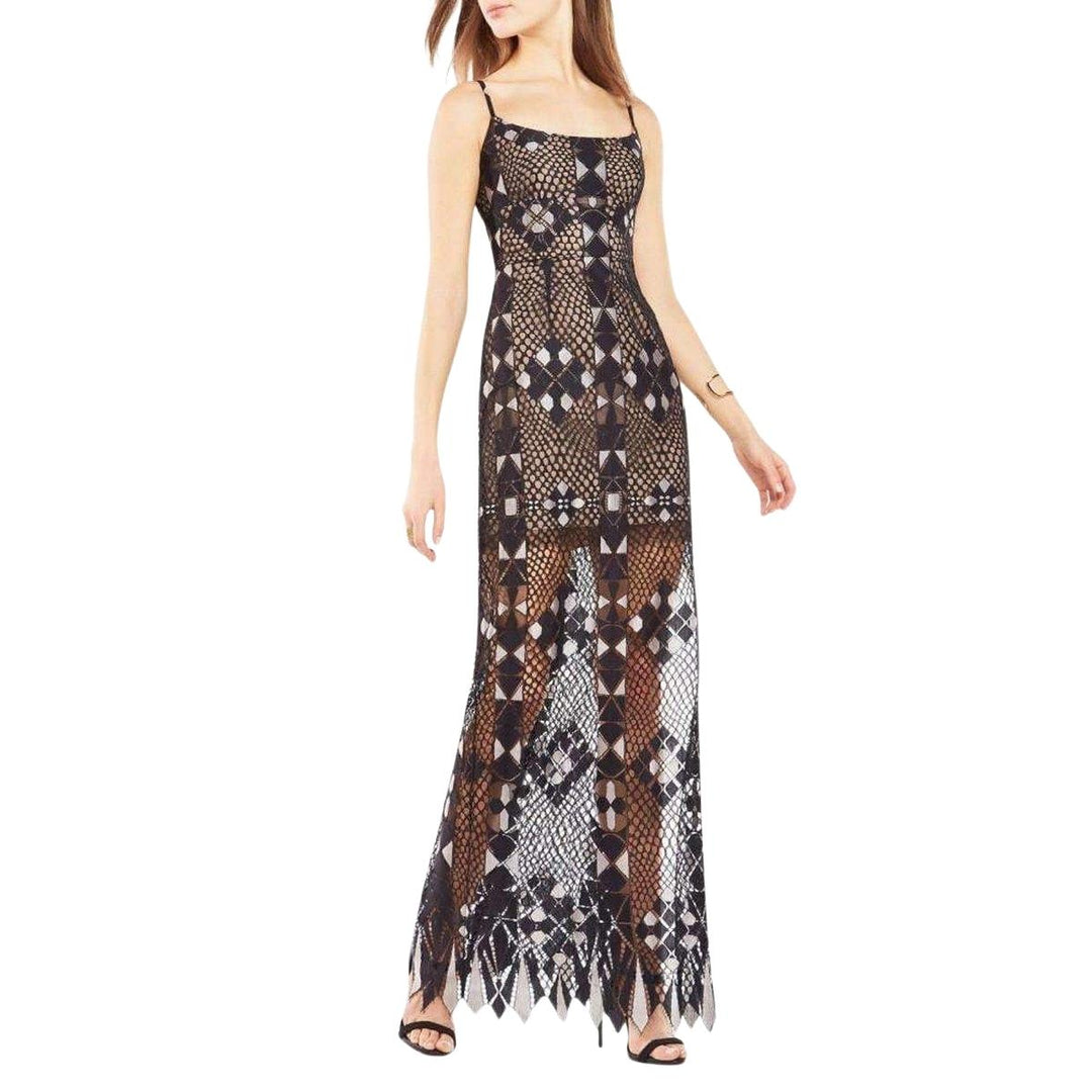 Geometric Lace Maxi Dress