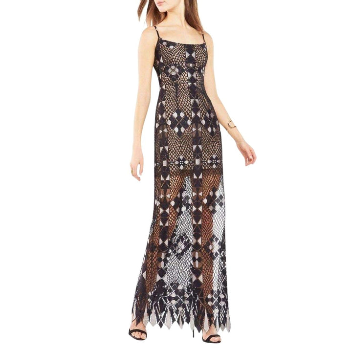 Geometric Lace Maxi Dress