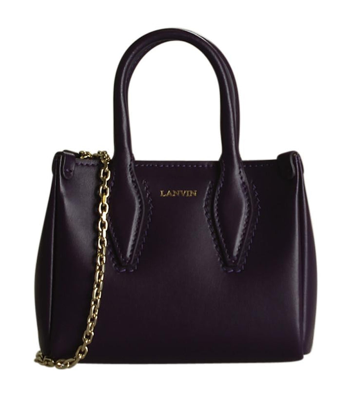 Lanvin Micro Journee Dark Purple Leather 2- Way Bag