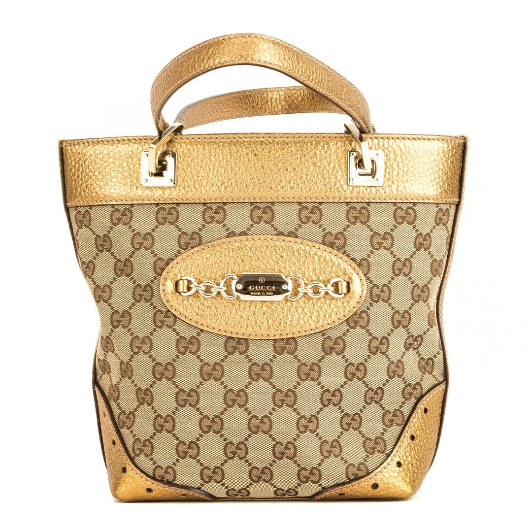 G*G Metallic Gold GG Monogram Small Tote (4014015)
