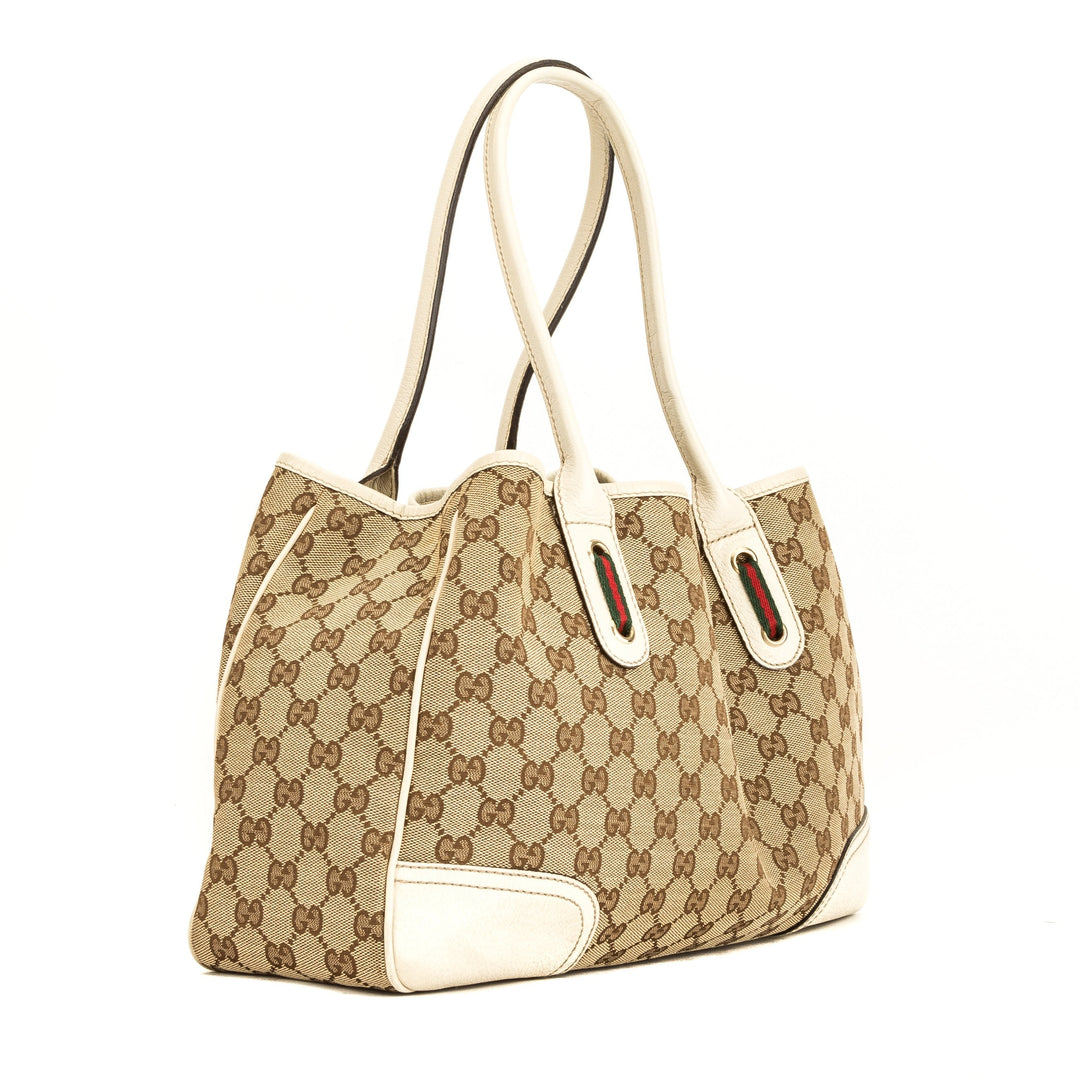 G*G White GG Monogram Medium Princy Tote (4031015)