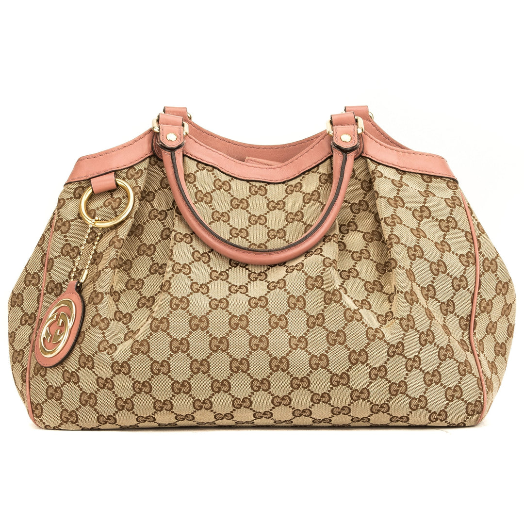 G*G Pink Leather GG Monogram Medium Sukey Tote (4035004)