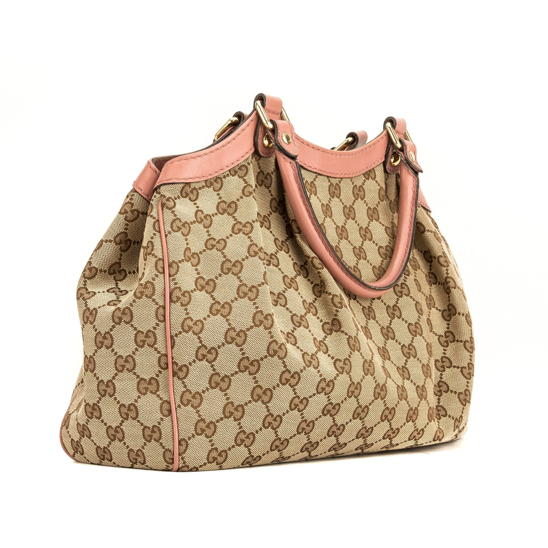 G*G Pink Leather GG Monogram Medium Sukey Tote (4035004)