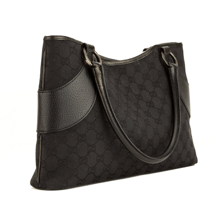 G*G Black GG Monogram Canvas Tote Bag (4043006)