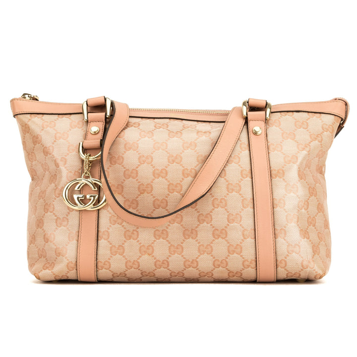 G*G Pink GG Monogram Canvas Medium Abbey Tote Bag (4043007)