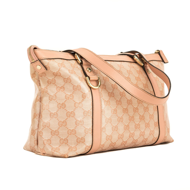 G*G Pink GG Monogram Canvas Medium Abbey Tote Bag (4043007)