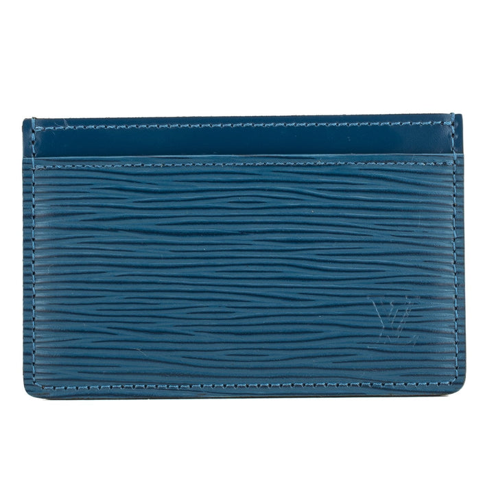 L*V Toledo Blue Epi Simple Card Holder (4087002)