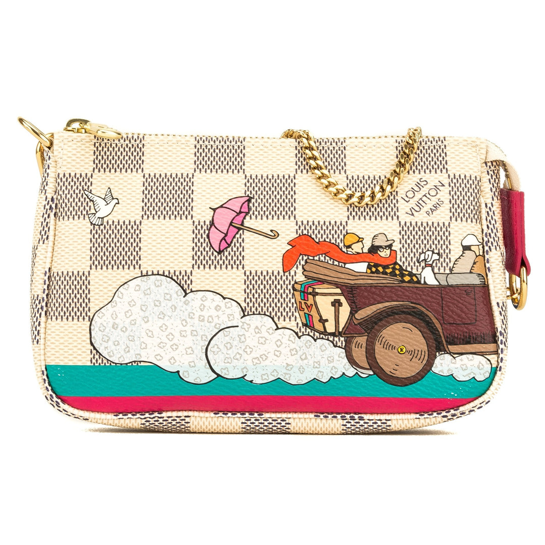 L*V Les Illustre Collection Damier Azur Mini Pochette Accessoires (4112002)