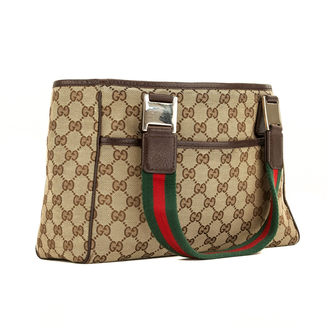G*G Brown GG Monogram Web Tote (4144007)