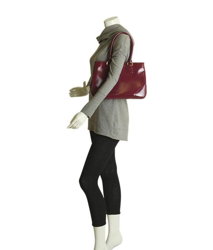 Tory Burch Robinson Burgundy Leather Tote Bag