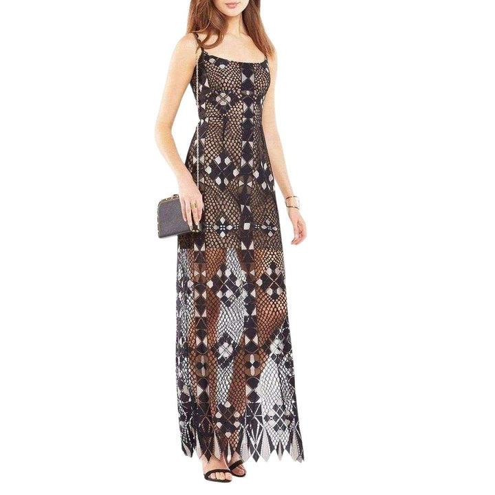 Geometric Lace Maxi Dress