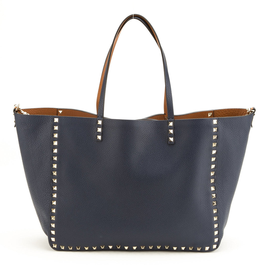 Valentino Rockstud Blue Leather Shopper Tote  (Never Carried)