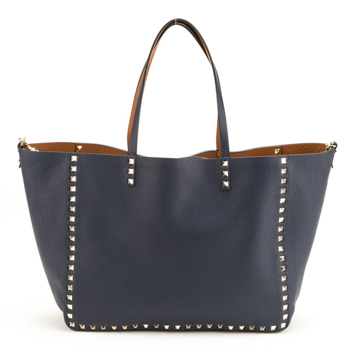 Valentino Rockstud Blue Leather Shopper Tote  (Never Carried)