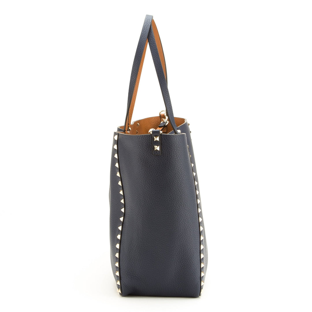 Valentino Rockstud Blue Leather Shopper Tote  (Never Carried)