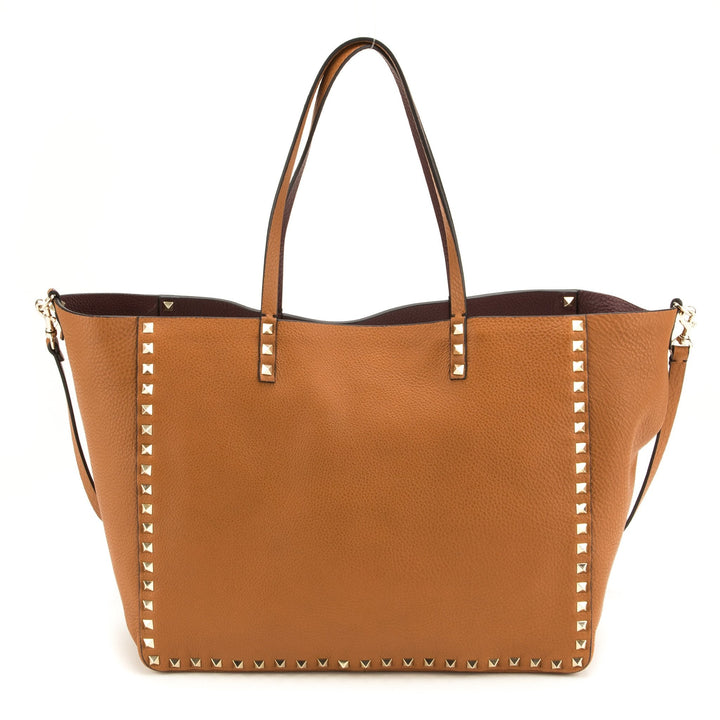 Valentino Rockstud Brown Leather Shopper Tote (Never Carried)