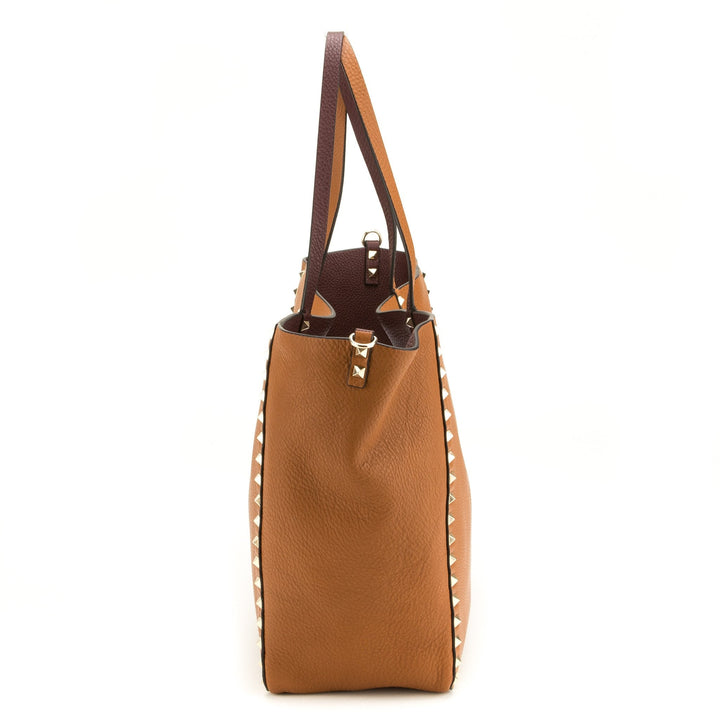 Valentino Rockstud Brown Leather Shopper Tote (Never Carried)