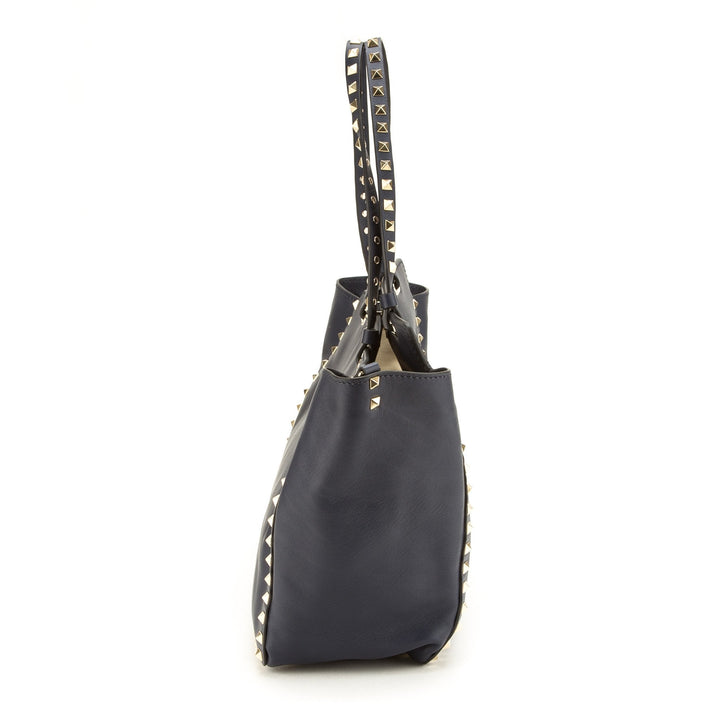 Valentino Garavani 'Rockstud' Blue Leather Trapeze Tote (Never Carried)