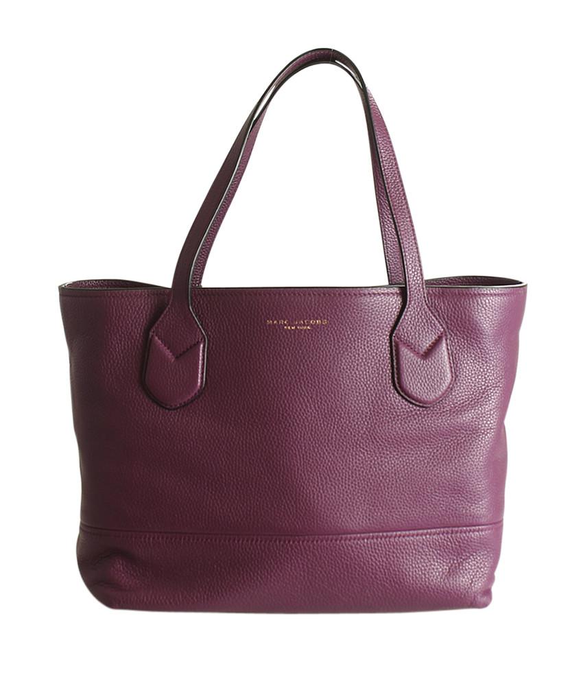 Marc Jacobs York Purple Leather Tote Bag