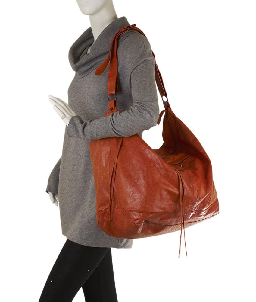 Balenciaga Motorcross XL Classic Courier Orange Leather Shoulder Bag