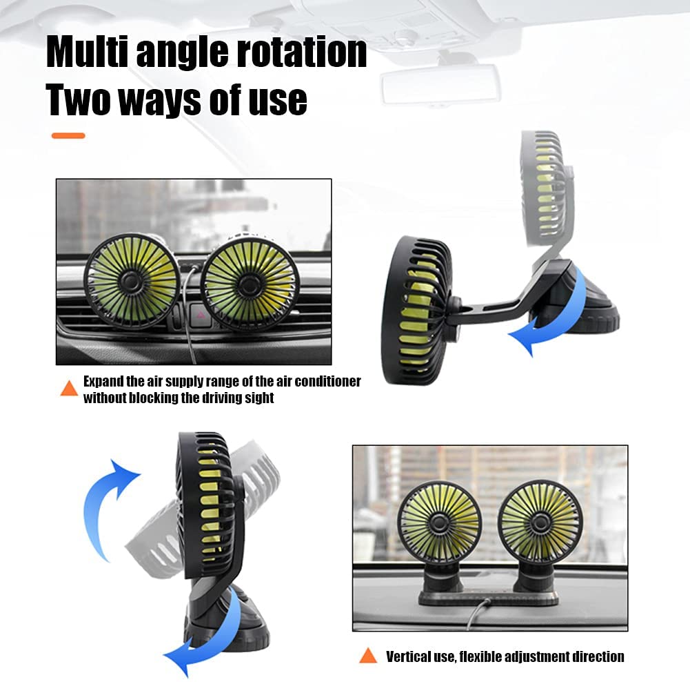 Dual Head Car Fan