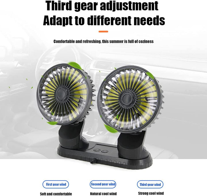 Dual Head Car Fan