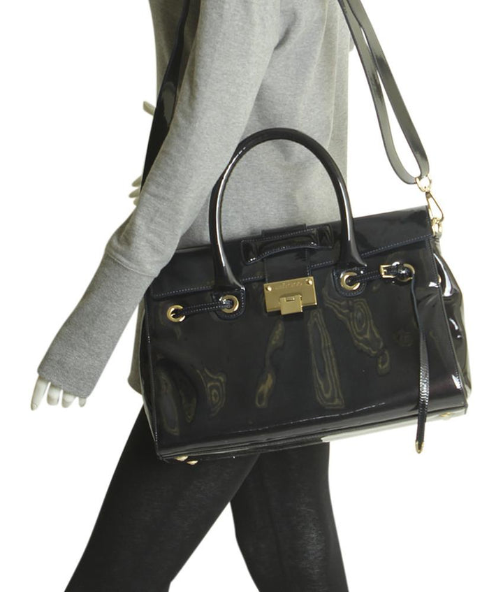 Jimmy Choo Rosalie Blue Patent Leather 2- Way Shoulder Bag