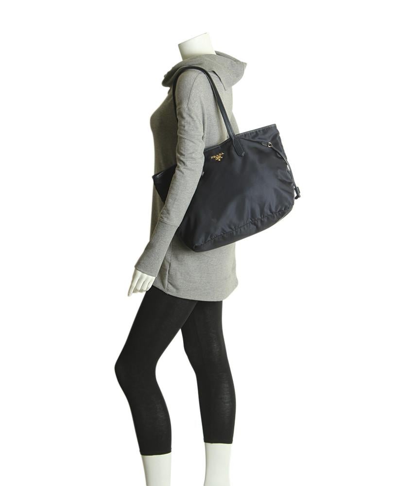 Prada 1BG997 Nylon Blue Nylon Tote Bag