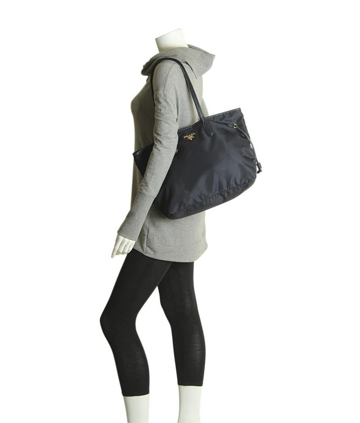 Prada 1BG997 Nylon Blue Nylon Tote Bag