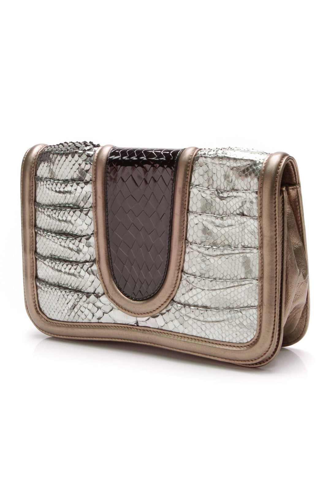 Python Clutch - Silver/Black