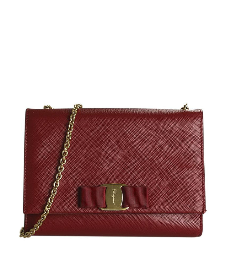 Salvatore Ferragamo Vara Red Leather Crossbody Bag