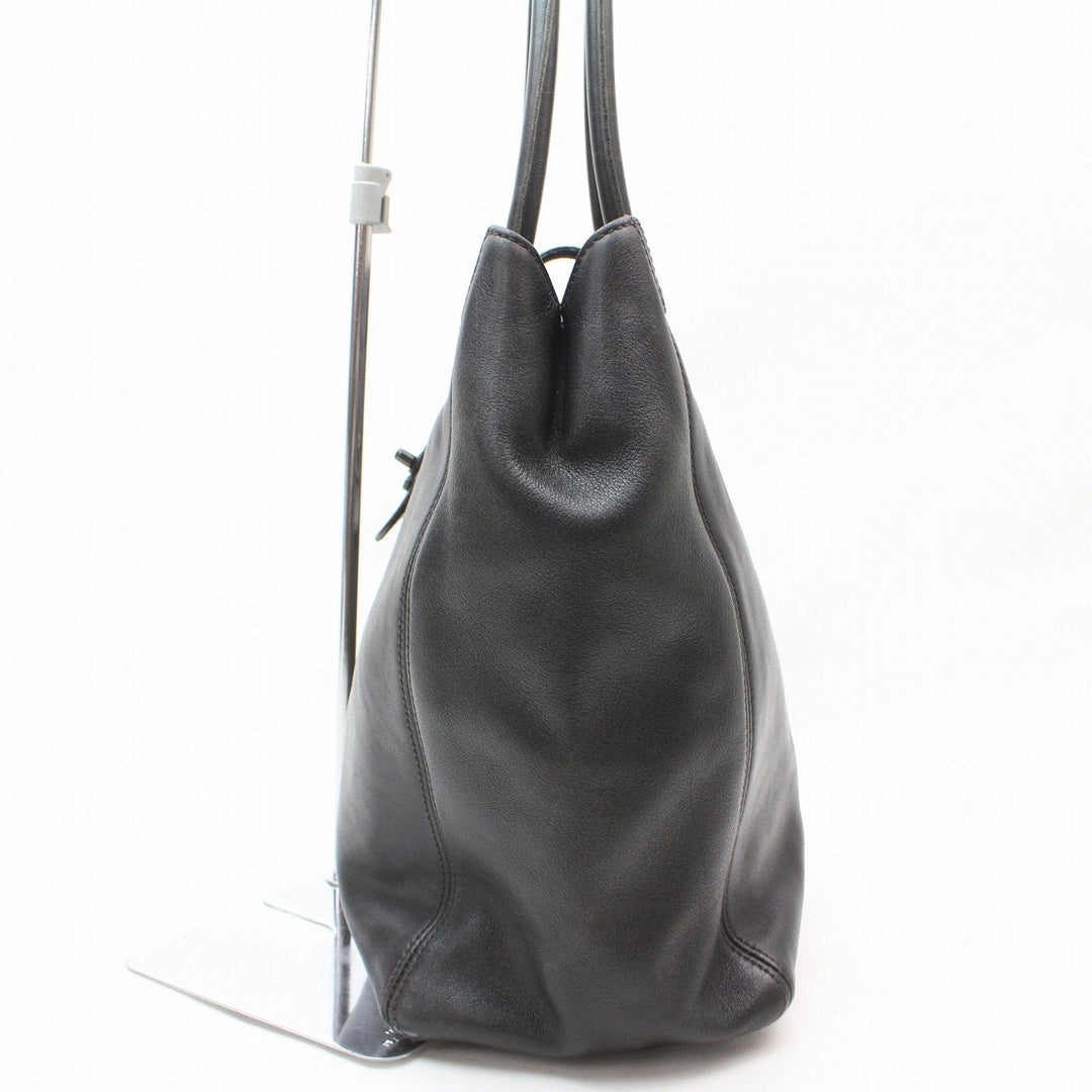 C*C Tote Bag Turn Lock Tote Black Calf Skin (SHC1-16594)