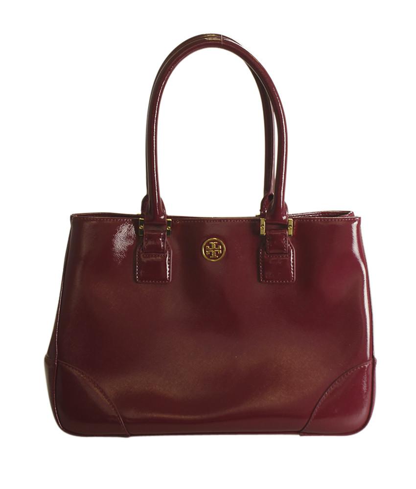 Tory Burch Robinson Burgundy Leather Tote Bag