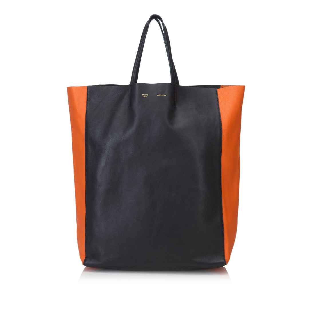 Pre-Loved Celine Black Others Leather Bicolor Vertical Cabas Tote France