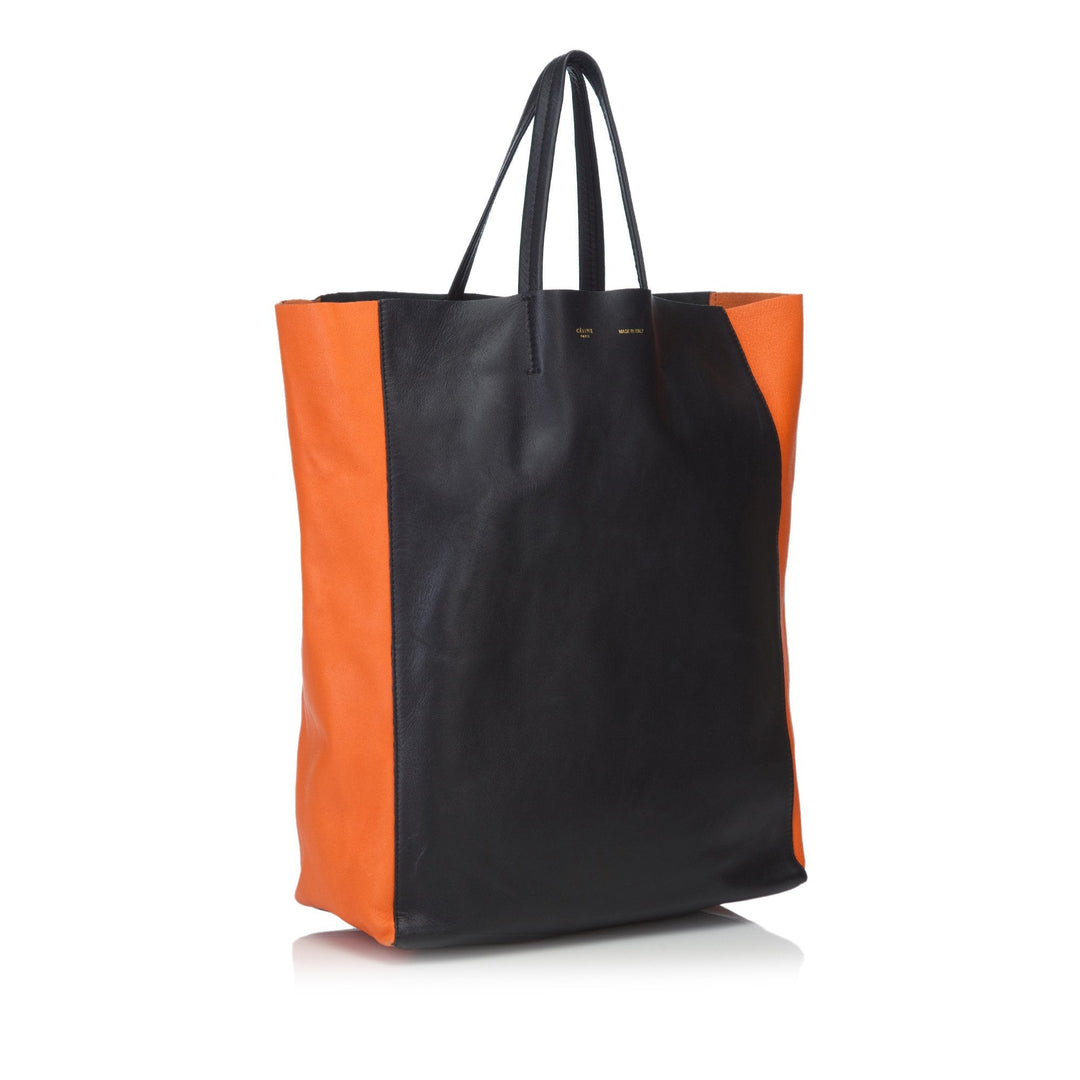Pre-Loved Celine Black Others Leather Bicolor Vertical Cabas Tote France