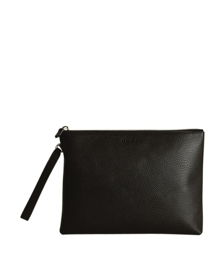 G*G 546532 Dark Brown Leather Pochette Clutch