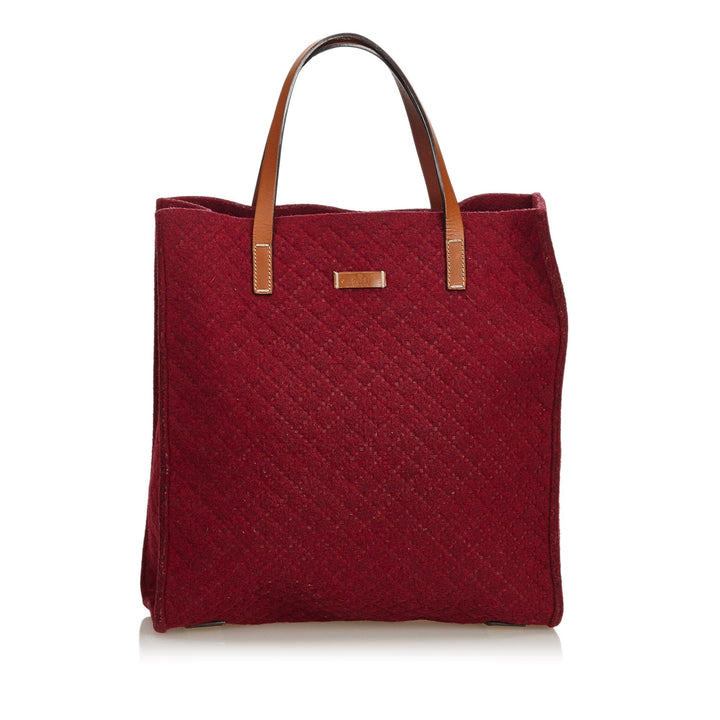 Pre-Loved G*G Red Others Fabric Diamante Felt Tote Bag Italy