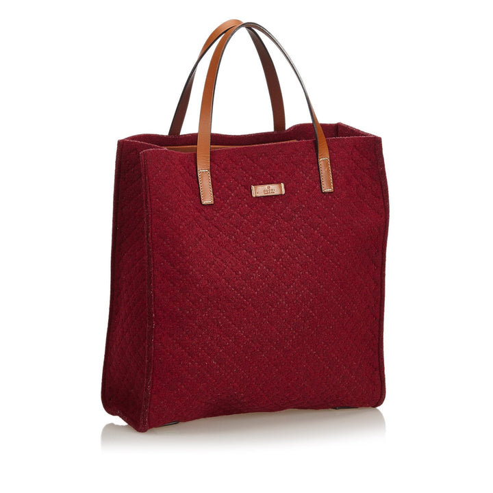 Pre-Loved G*G Red Others Fabric Diamante Felt Tote Bag Italy