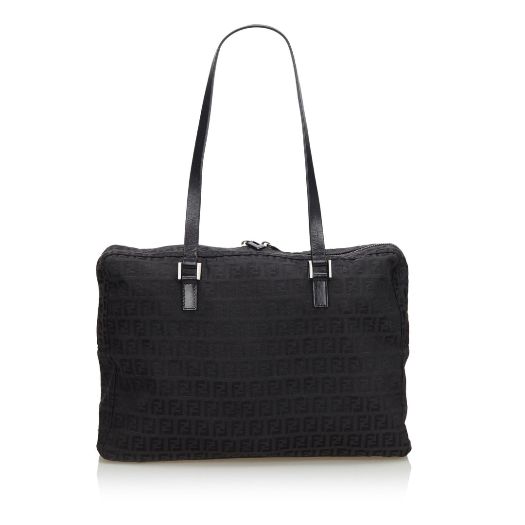 Pre-Loved Fendi Black Canvas Fabric Zucchino Shoulder Bag Italy