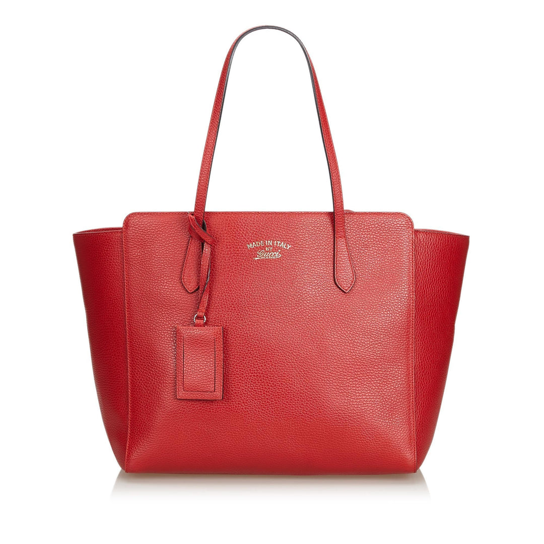 Pre-Loved G*G Red Others Leather Swing Tote Bag Italy