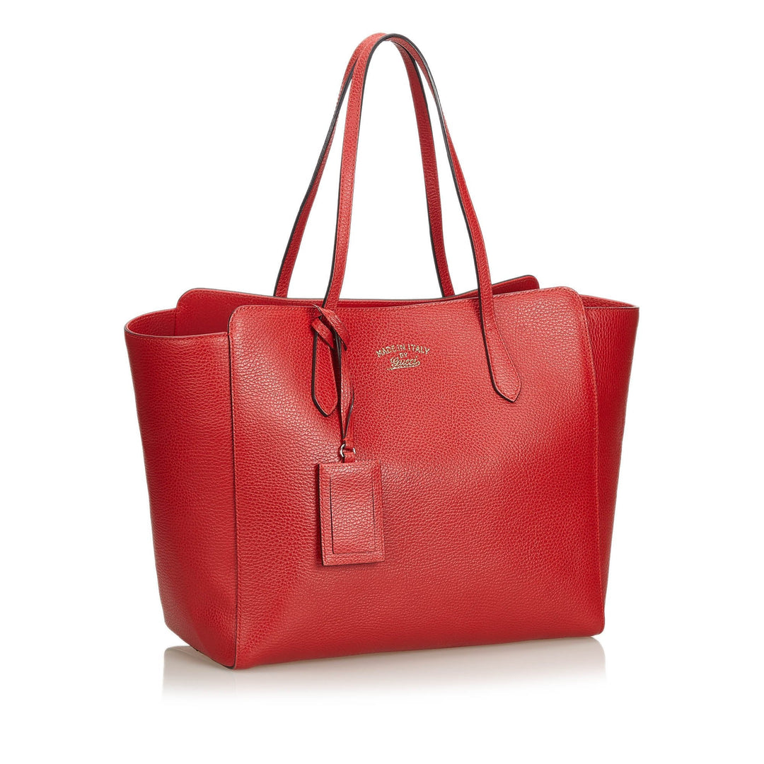 Pre-Loved G*G Red Others Leather Swing Tote Bag Italy