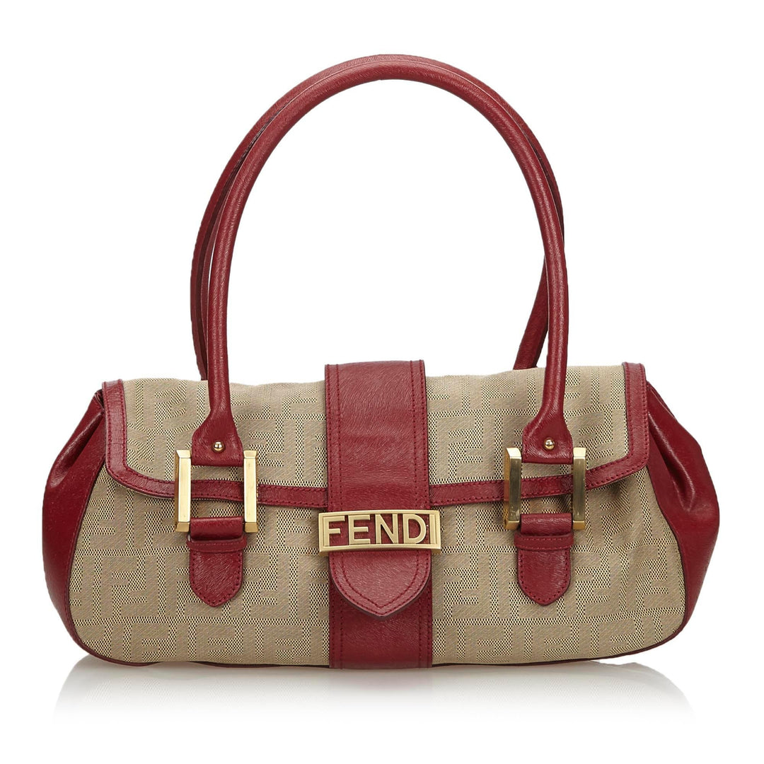 Pre-Loved Fendi Brown Beige Canvas Fabric Zucca Handbag Italy