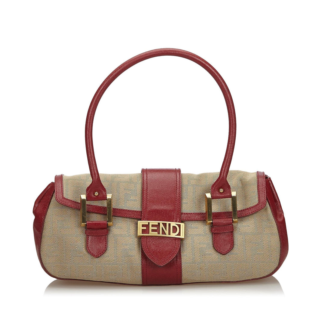 Pre-Loved Fendi Brown Beige Canvas Fabric Zucca Handbag Italy