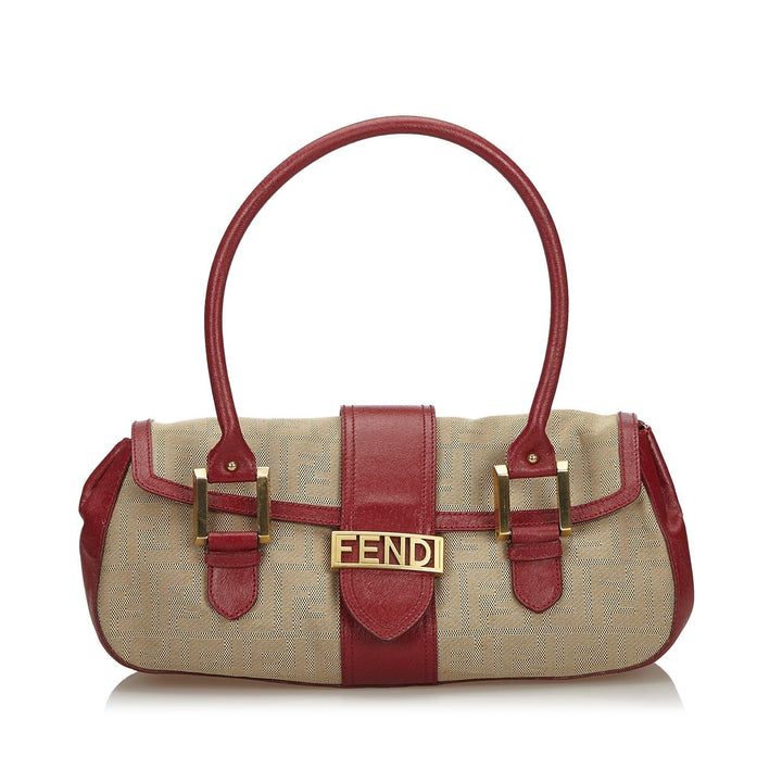 Pre-Loved Fendi Brown Beige Canvas Fabric Zucca Handbag Italy