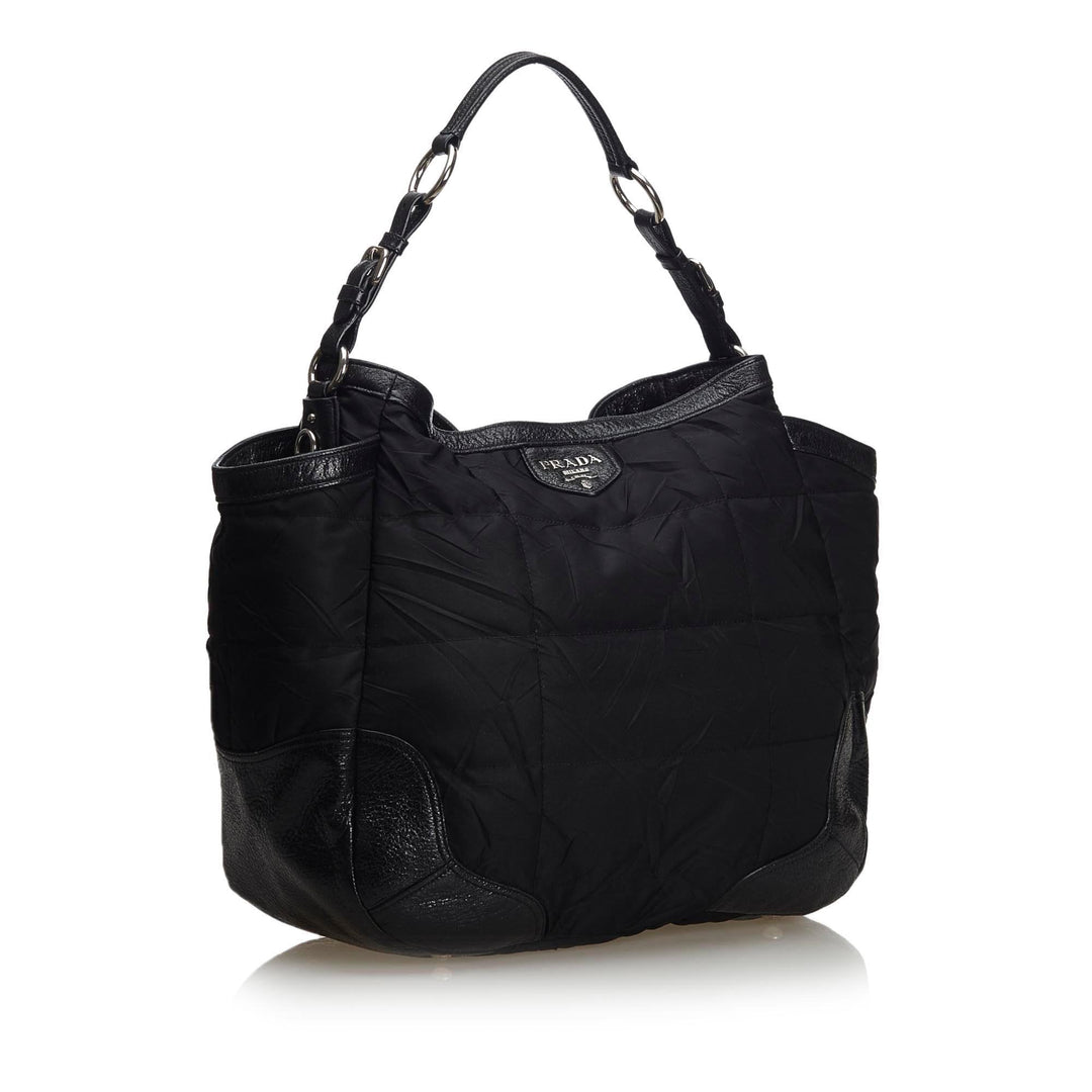Pre-Loved Prada Black Nylon Fabric Quilted Tote Bag Italy